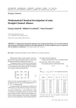 Mathematical-Chemical Investigation of some Straight