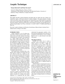 "Aseptic Technique". In: Current Protocols in Microbiology