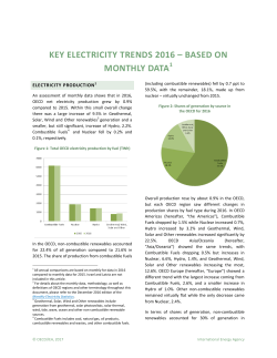 key electricity trends 2016 &ndash; based on monthly data