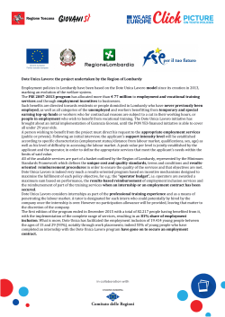 Dote Unica Lavoro: the project undertaken by the Region of