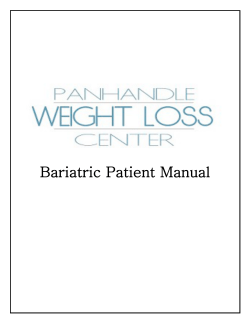 Bariatric Patient Manual - Panhandle Weight Loss Center