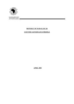 Madagascar - Country Governance Profile