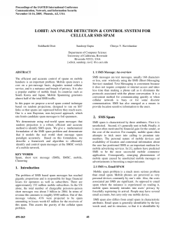 LOHIT: An On-Line Detection and Control Scheme for Cellular Spam