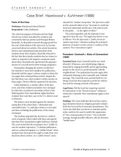 Case Brief: Hazelwood v. Kuhlmeier (1988)