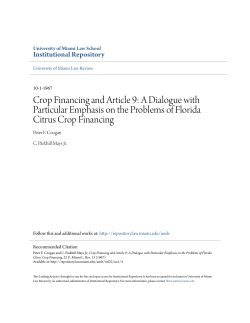 Crop Financing and Article 9 - University of Miami School of Law