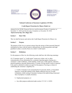 Credit Report Protection for Minors Model Act