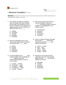 Sentence Completion 1 - English for Everyone