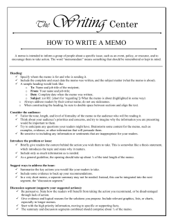 How to Write a Memo