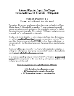 I Know Why the Caged Bird Sings I-Search/Research Projects – 200