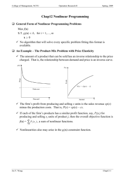 Chap12 Nonlinear Programming