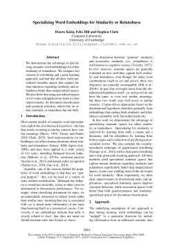 Specializing Word Embeddings for Similarity or Relatedness