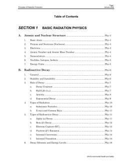 Table of Contents - Environmental Health and Safety