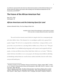 African Americans and the Enduring Quest for Land