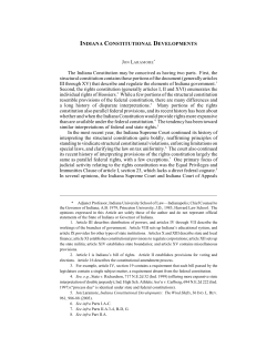 Indiana Constitutional Developments