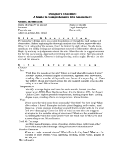 Designer`s Checklist - Appalachian Sustainable Development