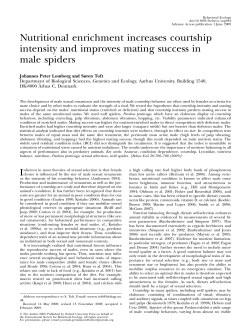 Nutritional enrichment increases courtship