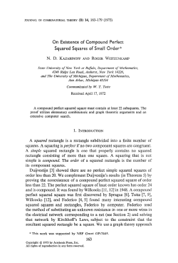 On Existence of Compoun Squared Squares of Sma%l