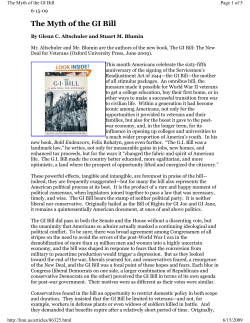 The Myth of the GI Bill