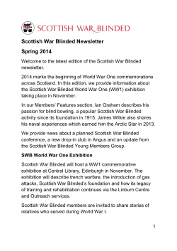 Scottish War Blinded Newsletter Spring 2014