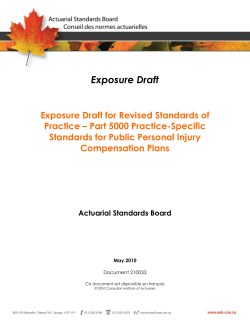Exposure Draft - Institut canadien des actuaires