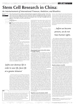 Stem Cell Research in China - International Institute for Asian Studies