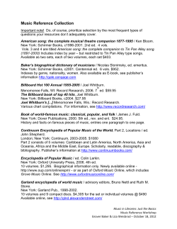 Music Reference Collection - Southeast Music Library Association
