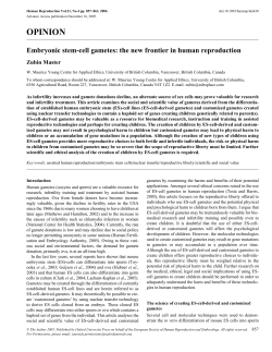 OPINION Embryonic stem-cell gametes