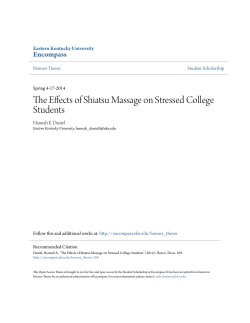 The Effects of Shiatsu Massage on Stressed - Encompass