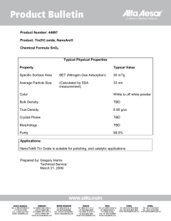Product Number: 44897 Product: Tin(IV) oxide, NanoArc&reg; Chemical