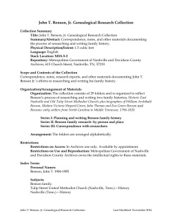 John T. Benson, Jr. Genealogical Research Collection