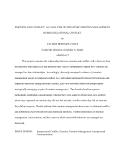 EMOTION AND CONFLICT - UGA Electronic Theses and Dissertations