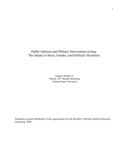 Public Opinion and Military Intervention in Iraq: The Impact of Race