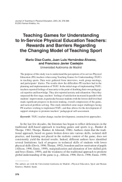 Teaching Games for Understanding to In-Service