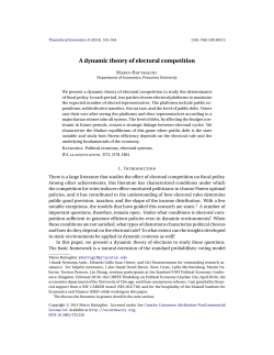 A dynamic theory of electoral competition
