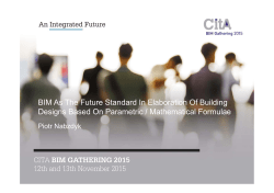 BIM As The Future Standard In Elaboration Of Building Designs