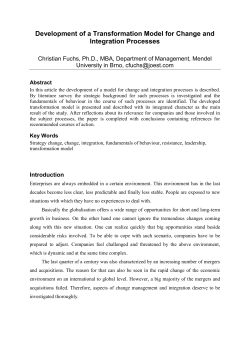 Development of a Transformation Model for Change and Integration