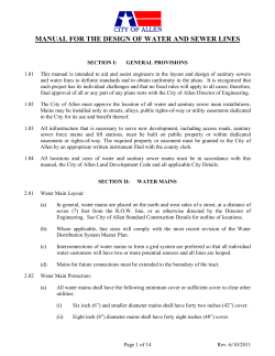 manual for the design of water and sewer lines