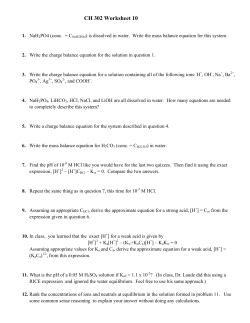 CH 302 Worksheet 10