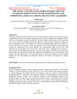 The Effect of Focus-on-form Instruction on Lerning Simple Past