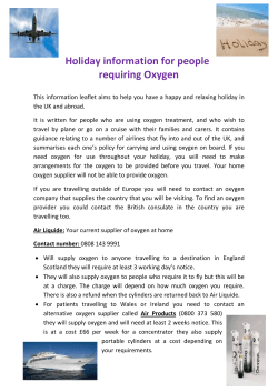 Holiday Information For People Requiring Oxygen