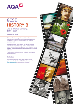 Unit 02: Topic 02 - Weimar Germany, 1919-1929