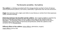 The Romantic sensibility: the Sublime