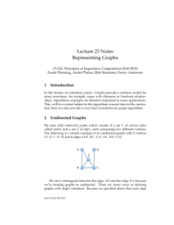 Lecture 23 Notes Representing Graphs