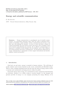 Energy and scientific communication