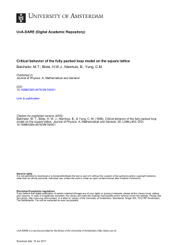 Critical behavior of the fully packed loop model on the - UvA-DARE