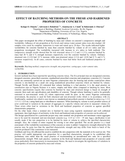 effect of batching methods on the fresh and hardened properties of