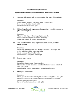 Scientific Inquiry Worksheet