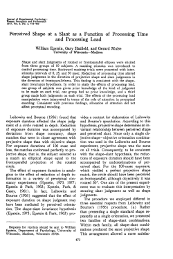 Perceived shape at a slant as a function of processing time and
