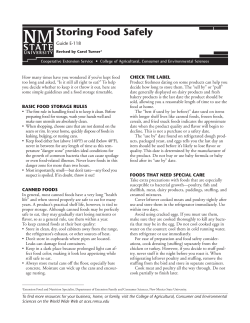 Storing Food Safely - College of Agricultural, Consumer and