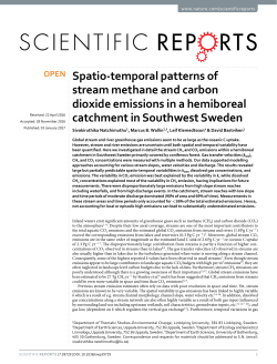 Spatio-temporal patterns of stream methane and carbon
